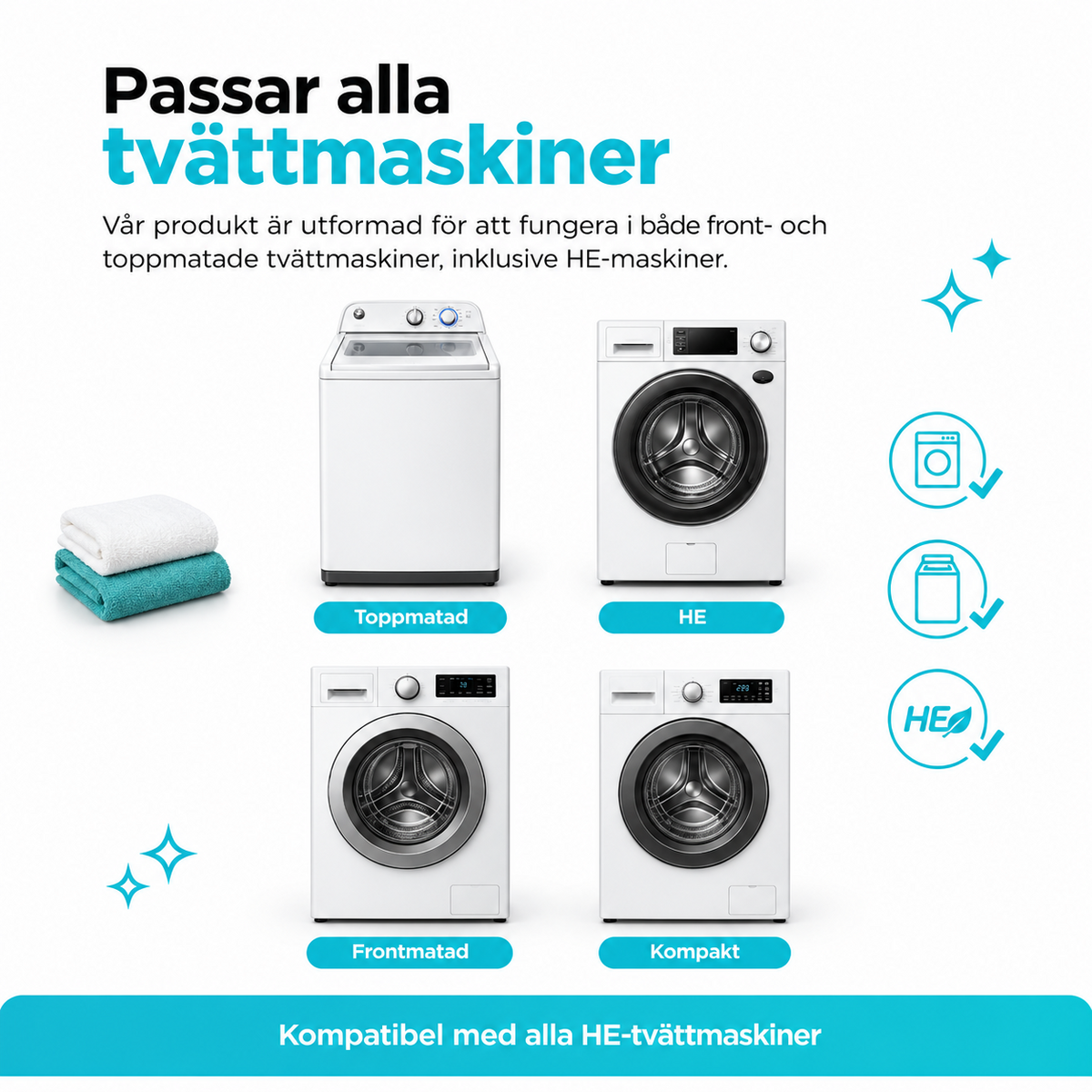 Renly Pro passar flera typer av tvättmaskiner